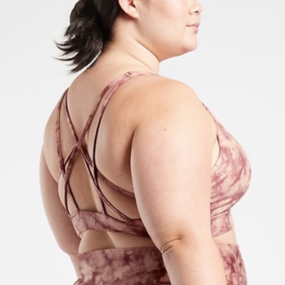 Athleta - Solace Strappy Pink Mauve Low Impact D-DD+ Sports Bra - 3X
